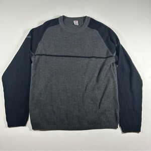 Vintage Anchor Knit Sweater Mens Large Gray Blue Stripe Y2K Mall Punk